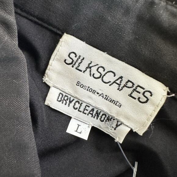 Silkscapes Patchwork Abstract Button Down Shirt Colorblock Striped Jacket Size L - Picture 5 of 6